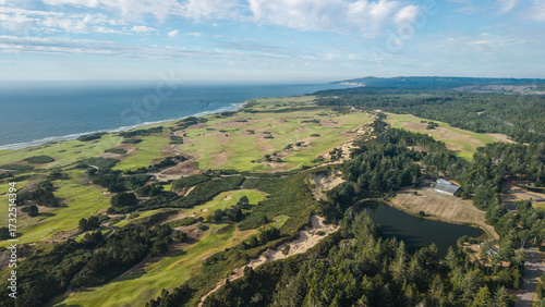 Bandon Dunes Golf Course, drone view