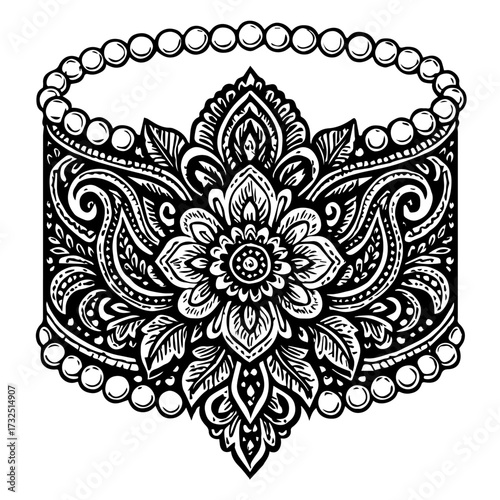 "Bound in bloom—petals strung in silence."