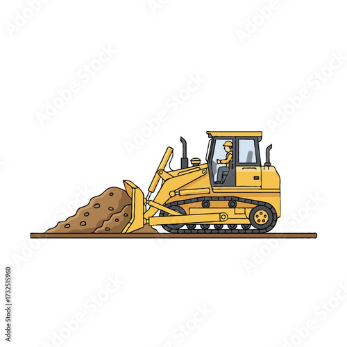 bulldozer isolated on white background
