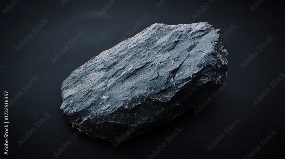 Fototapeta premium Dark rock formation on flat background