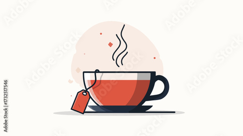 Hot drink tea cup beverage illustration