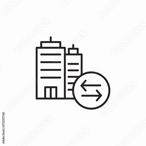 building swap apartment icon sign vector