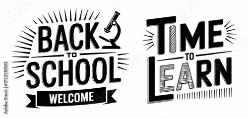 This eye-catching graphic features a 'Back to School' message with a microscope, emphasizing the start of a new academic year and the excitement of learning.