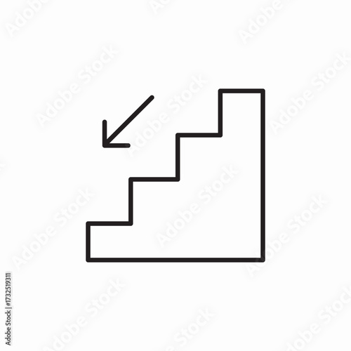 downstairs floor icon sign vector