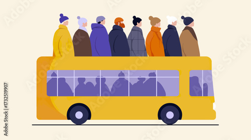 People waiting on bus