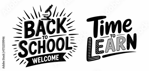 An engaging back to school graphic with creative typography and elements conveying excitement for learning, making it ideal for educational resources and materials.