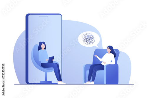 Online Mental Health Therapy – Woman in Virtual Counseling Session