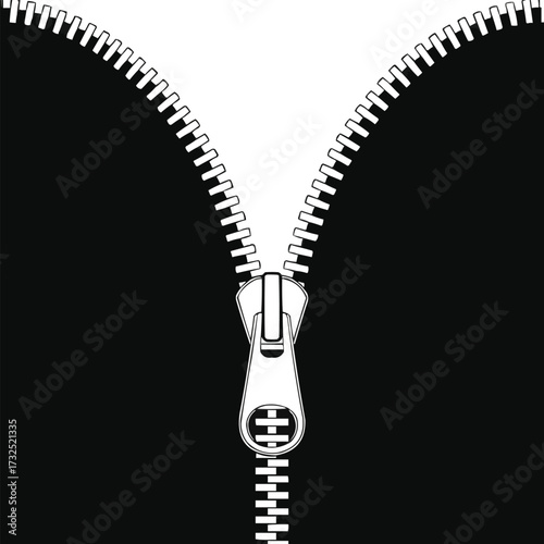 zipper on white background
