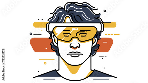 Person wearing virtual reality headset