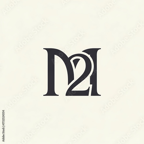 Modern Monogram Design M2.