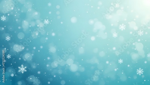 Blue snowflakes bokeh glitter sparkle winter christmas background