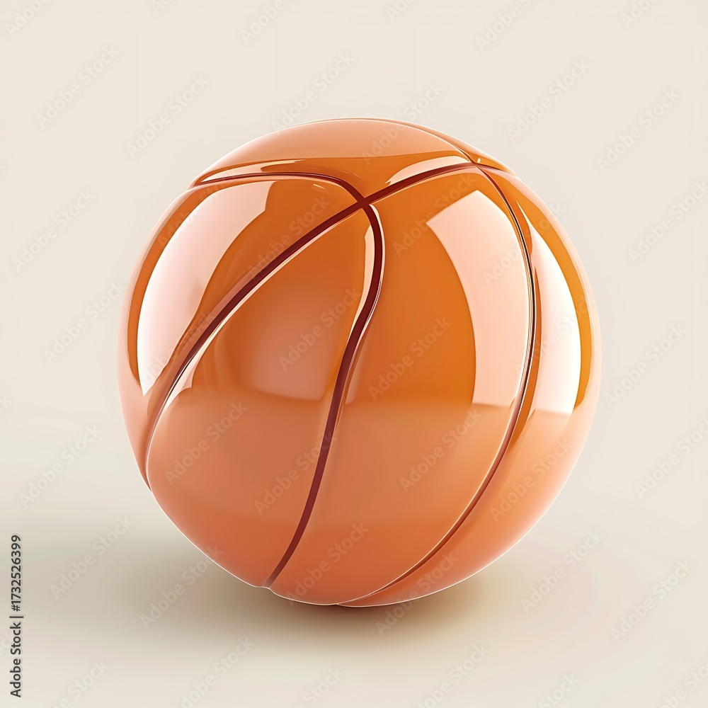 Fototapeta premium Glossy Basketball Orb: A High-Resolution Still Life of Athletic Equipment