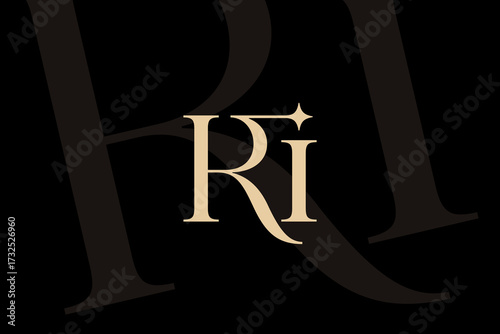 RI or IR letter logo icon design. Classic style luxury initials monogram.