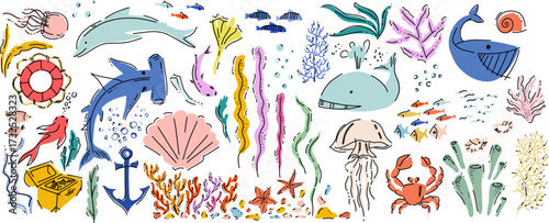 Set of vector illustrations...