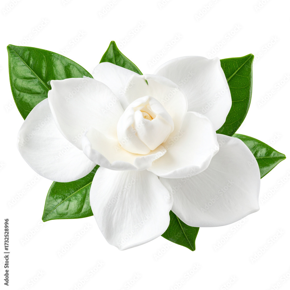Fototapeta premium PNG Real gardenia flower petals leaves. 