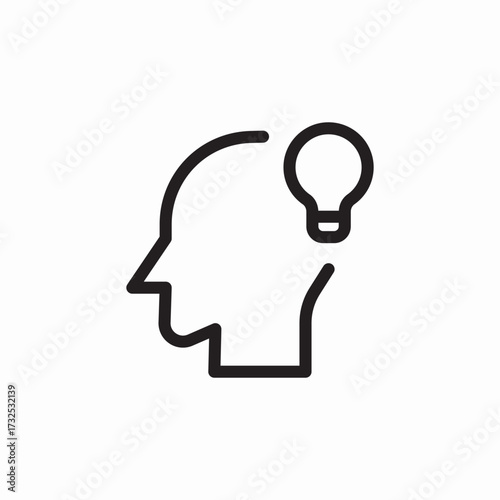 head idea bulb icon sign vector