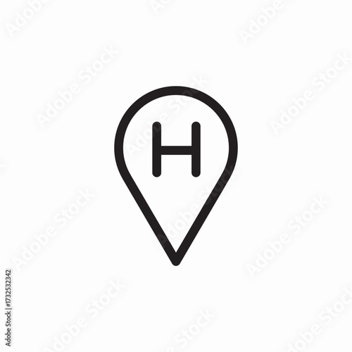 hospital location icon sign vector