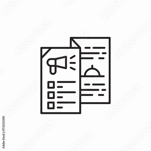 menu leaflet restaurant icon sign vector