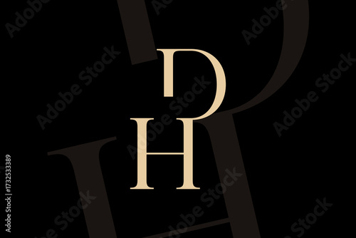 DH or HD letter logo icon design. Classic style luxury initials monogram.