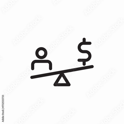 money person scales heavy icon sign vector