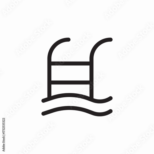pool ladder icon sign vector