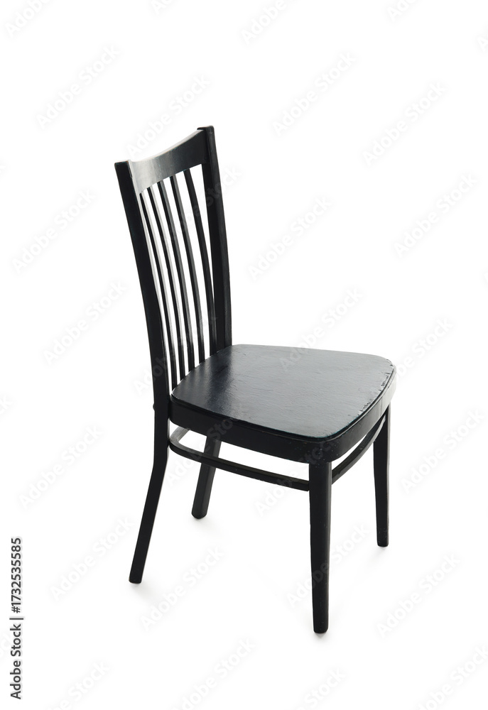 Fototapeta premium One stylish chair isolated on white. Used stuff