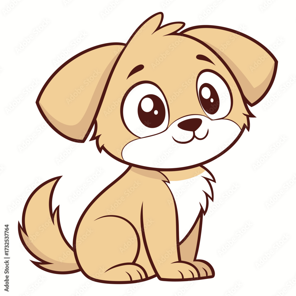 Fototapeta premium Happy cute puppy isolated on white background