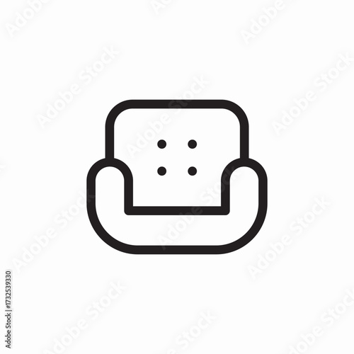 armchair seat icon sign vector