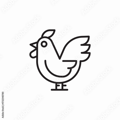 chicken hen icon sign vector