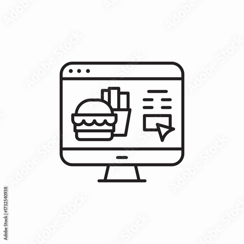 computer food delivery icon sign vector