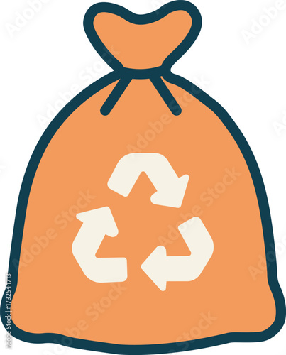 World Cleanup Day vector flat design illustration. trash bag recycling vector flat design illustration