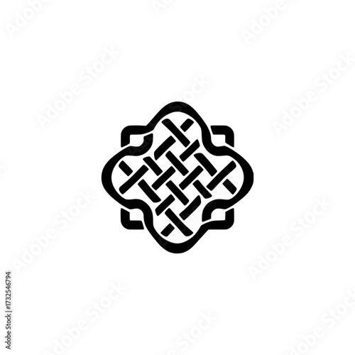 Celtic knot vector illustration pattern design, ancient Viking script tattoo