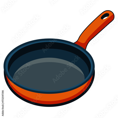 Professional-grade cookware illustration ready for your culinary creations, a versatile frying pan perfect for food blogs, cooking tutorials, or restaurant promotions