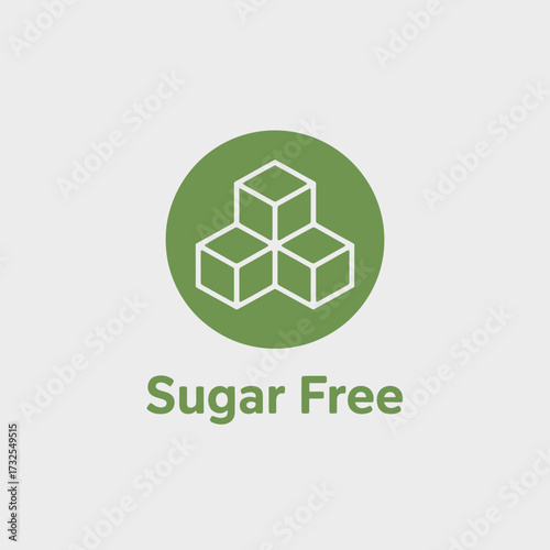This minimalist sugar-free design combines simplicity and elegance, effectively communicating the health-focused concept for brands aimed at promoting healthier dietary choices.
