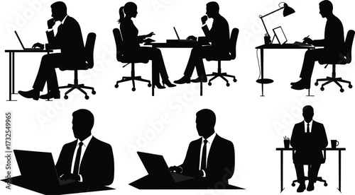 Business professionals working on laptops and having office meetings, corporate communication and productivityBusiness professionals working on laptops and having office meetings, corporate 