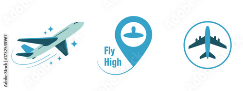 This artistic airplane icon showcases the concept of travel with flair, featuring a modern aesthetic and engaging graphic elements that evoke a sense of adventure and freedom.