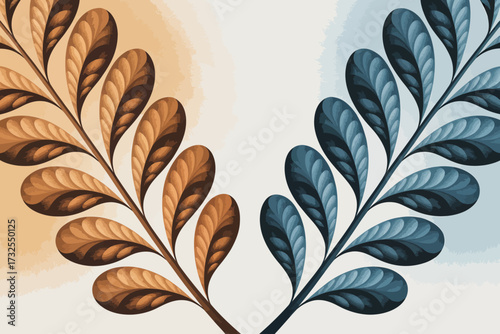 An elegant abstract floral design with intricate patterns, representing balance and harmony, making it a perfect artistic piece for modern décor and print media.