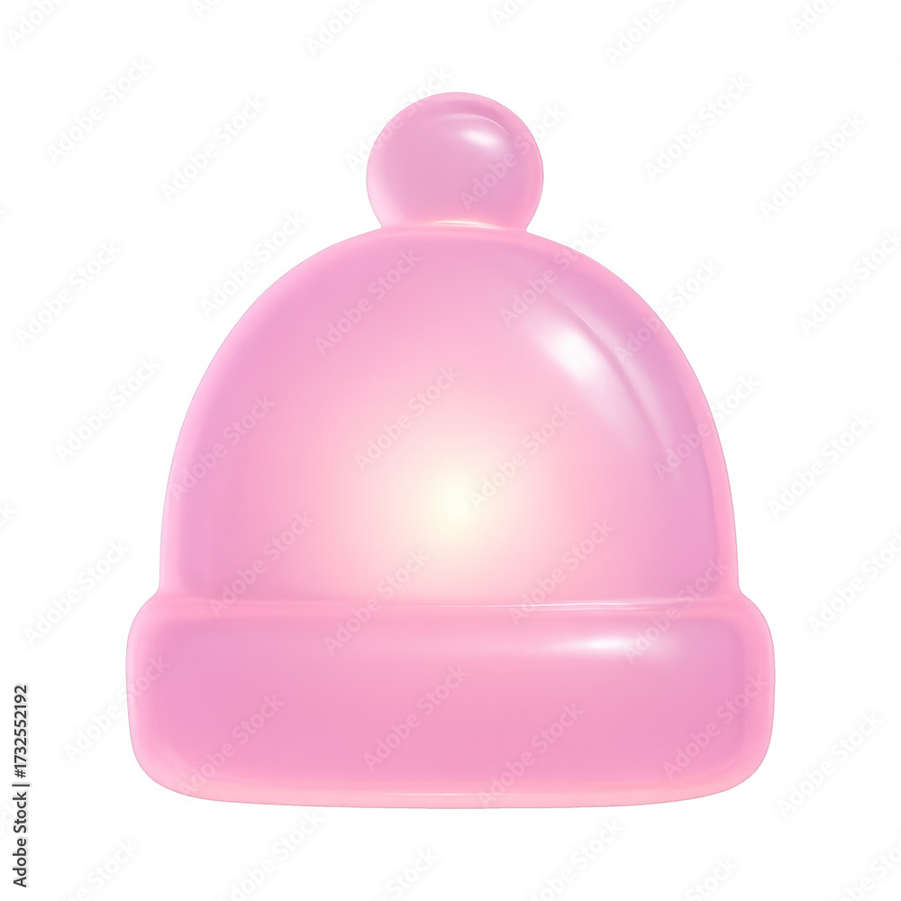 Fototapeta premium PNG Glossy pink winter hat icon.
