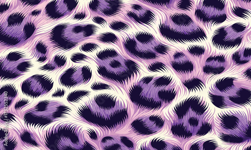Purple leopard camouflage background vector with artistic fur texture perfect for fashion textiles, clothing prints, wallpapers, and decorative projects.