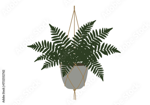 Hanging Artificial Fern Plant in Pot.