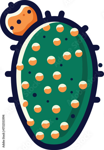 Prickly pear logo icon vector white background .