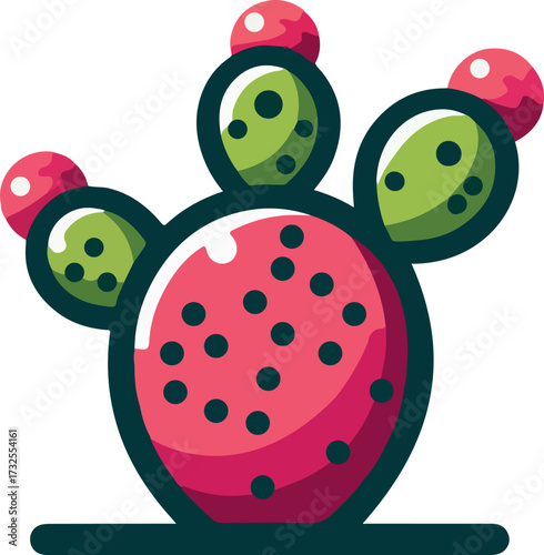 Prickly pear logo icon vector white background .