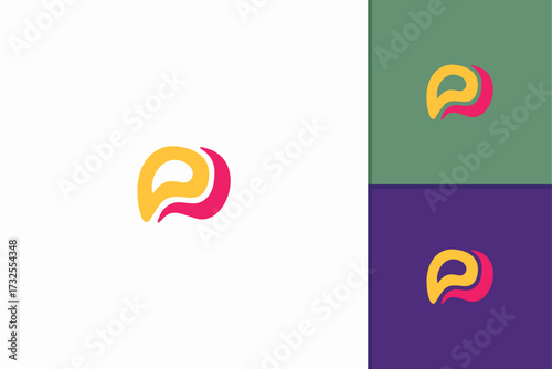 Creative abstract logo design with modern colorful fluid shapes, representing innovation, energy, balance, harmony, identity, branding, inspiration, flexibility, and progress in dynamic business.