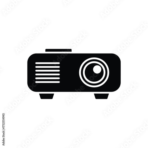 Black silhouette of a modern digital projector