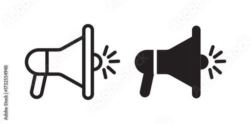 Megaphone icons pack.  vector Glyph style icon vector illustration, Suitable for website, mobile app, print, presentation, infographic and any