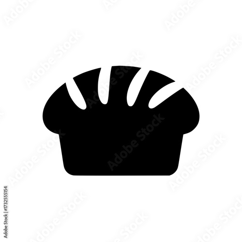 Freshly baked bread loaf icon, simple and clean for bakery branding, food blog design, or restaurant menu illustration with a modern, minimalist aesthetic