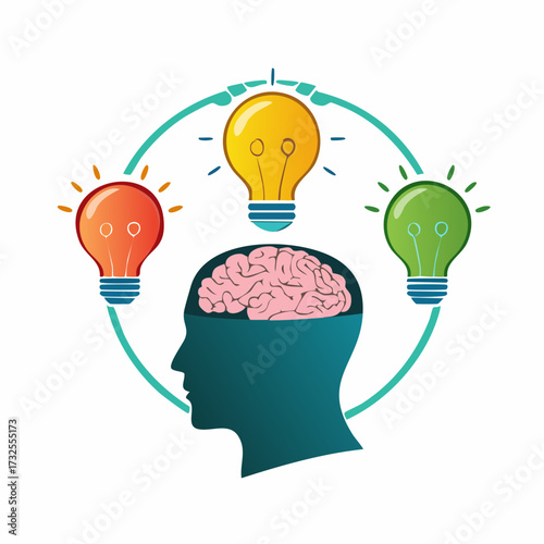 Human Head Thinking About Three Different Options – Choice Concept