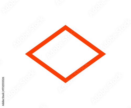 Free Download Rhombus Shape Outline Orange Stroke Circle Symbol Vector Illustration - GFXLoad