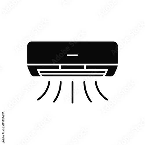 Black silhouette icon of a wall mounted air conditioner unit
