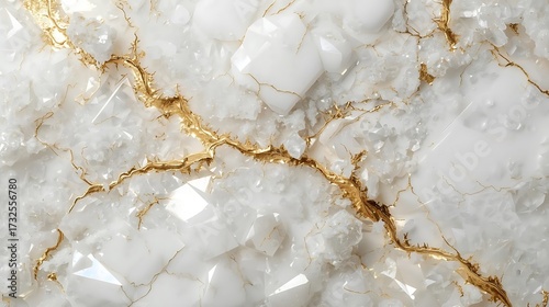 Luxurious Crystal Texture with Gold Reflections